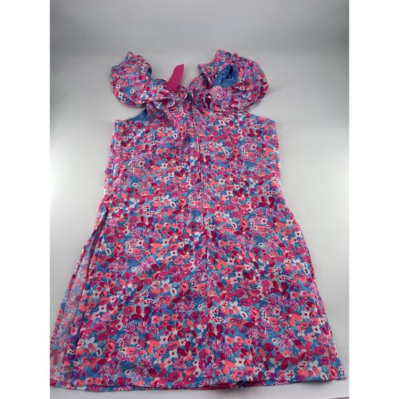 Lilly Pulitzer Linwood Ruffle Pink and Blue Print Romper Size 8 Lined New - Picture 10 of 11
